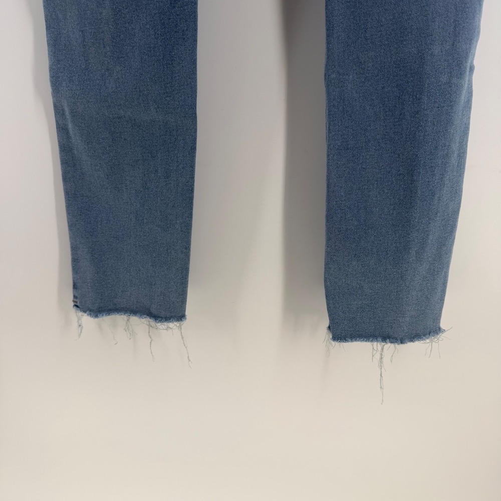 NVFelix Skinny Jeans Women Large Blue Distressed Ripped Raw Hem Y2K Streetwear - Picture 4 of 8
